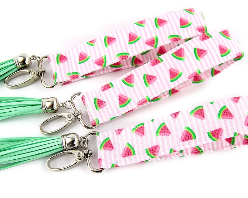 Watermelon Keychain Wristlet Cute Key Fob Watermelon Etsy