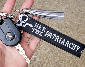 Smash the Patriarchy Keychain | Hex the Patriarchy | Feminist Witch Key Fob | Funny Witchy Aesthetic | Womens Rights | Halloween Accessories