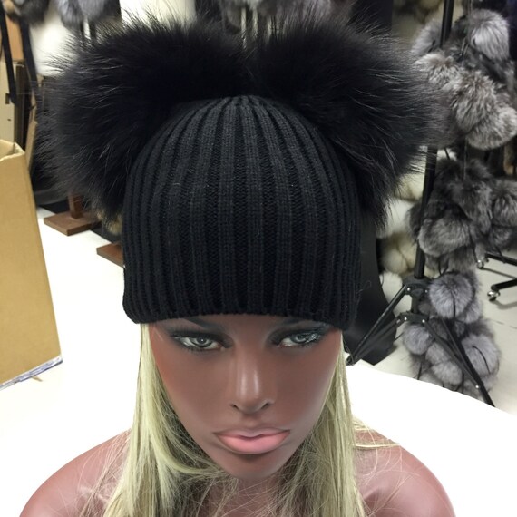 bobble hat with two bobbles