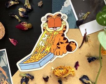 Eat the Rich Sticker | Anarchist | Lasagne Cat | Garf | Cartoon | Anti-Tory | Anti-Fascist | Anti-Capitalist | Revolution