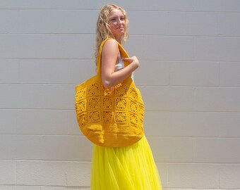 Bolso de playa de crochet, bolso de compras, bolso de viaje, bolso verde