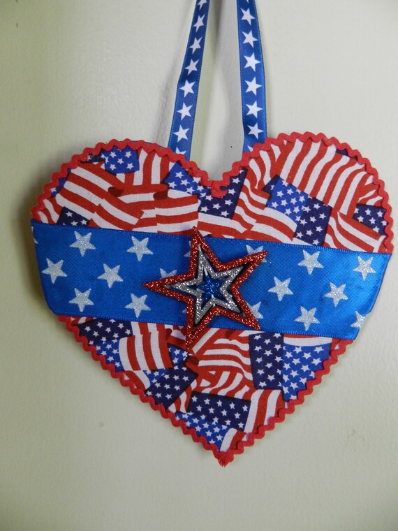 Patriotic Red White Blue Ornament Americana Wall Hanging Stars Etsy