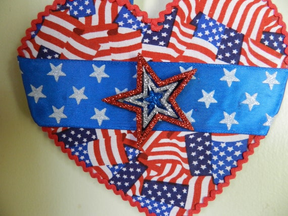Patriotic Red White Blue Ornament Americana Wall Hanging Stars Etsy