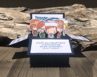 Military card in a box, pop up cards, patriotic card, 3D cards, patriotic pop up card, pop up card, Armed forces card, card pop up