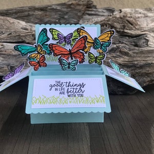 Butterfly card, pop up card, card in a box, handmade cards, butterfly card in a box, pop up cards, pop up box card, card pop up