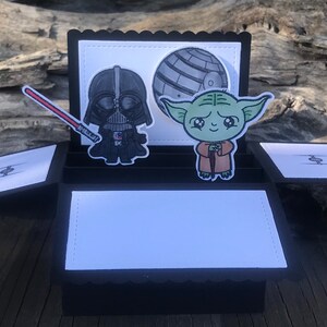 Yoda beste Karte in einer Box, Pop Up Karten, Dark Bösewicht Karte, Galaxie Freunde Pop Up Karte, Pop Up Karte, Star Freunde Karte, Karte Pop Up
