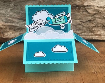 Airplane Pop Up Box Card: Birthday Card for Him