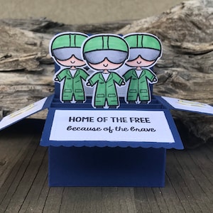 Militärkarte in einer Box, Pop Up Karten, Patriotische Karte, Piloten Pop Up Karte, Pop Up Karte, Air Force Karte, Piloten, Karte Pop up