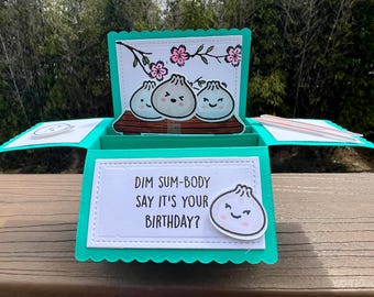 Dim Sum Pop Up Box Card: Handmade Birthday Card