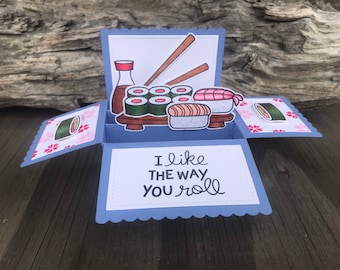 Sushi Pop Up Box Card: Handmade Birthday Card