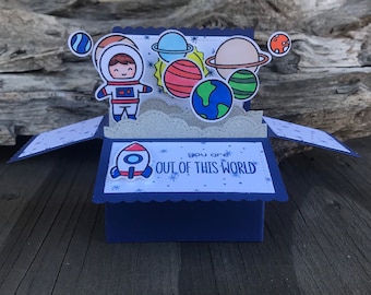Astronaut Pop Up Box Card: Space Theme Card