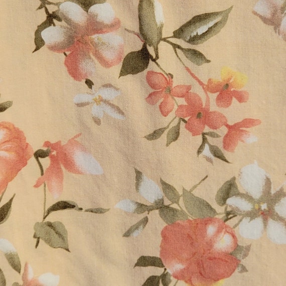 VTG 90s Floral Dress Sz M Peach A Line Mini Scoop… - image 4