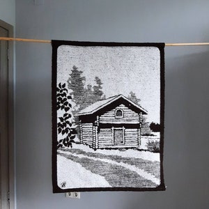 Finnish Wall Hanging by Hanhisalon Kutomo Oy, Handwoven Wall Decor, Wool Wall Tapestry, 1980s Retro Scandinavian Handicraft, Home Decor