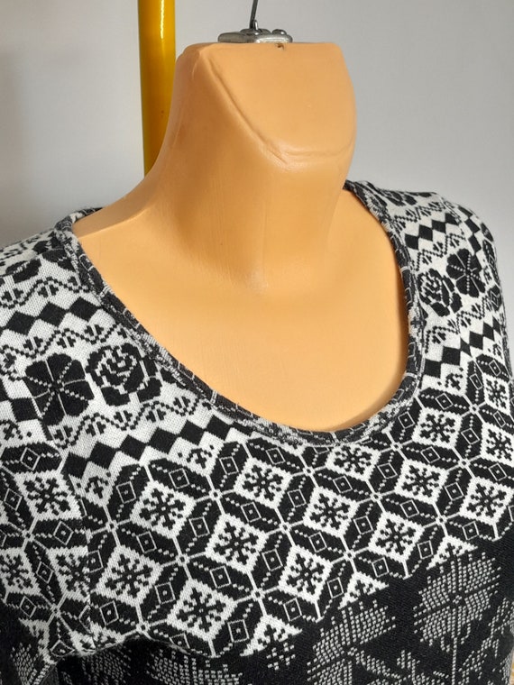 GUDRUN SJODEN jacquard knitted long dress. size S… - image 7