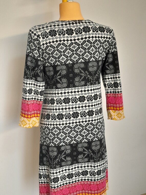 GUDRUN SJODEN jacquard knitted long dress. size S… - image 6