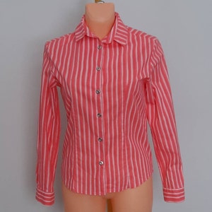 Marimekko Slim Fit Jokapoika Striped Pink Shirt. Size S Small