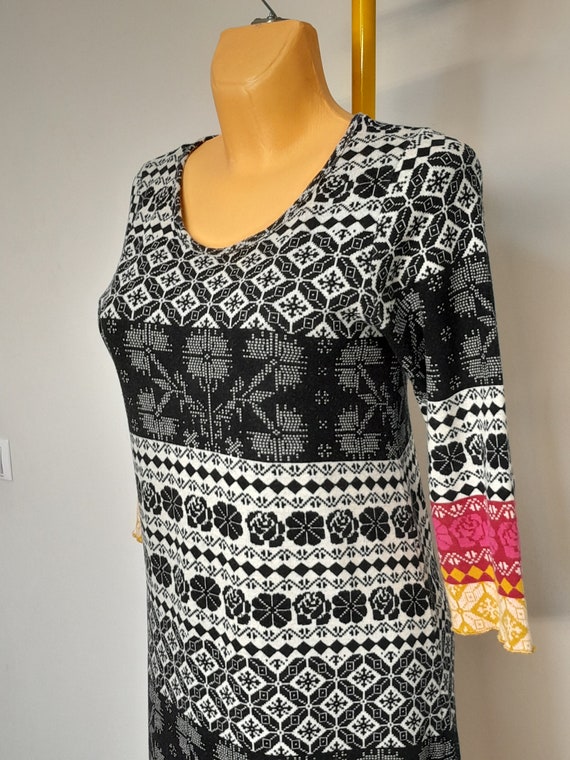 GUDRUN SJODEN jacquard knitted long dress. size S… - image 8