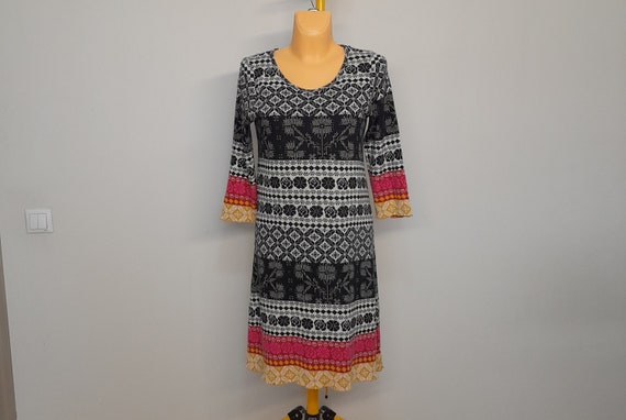 GUDRUN SJODEN jacquard knitted long dress. size S… - image 9