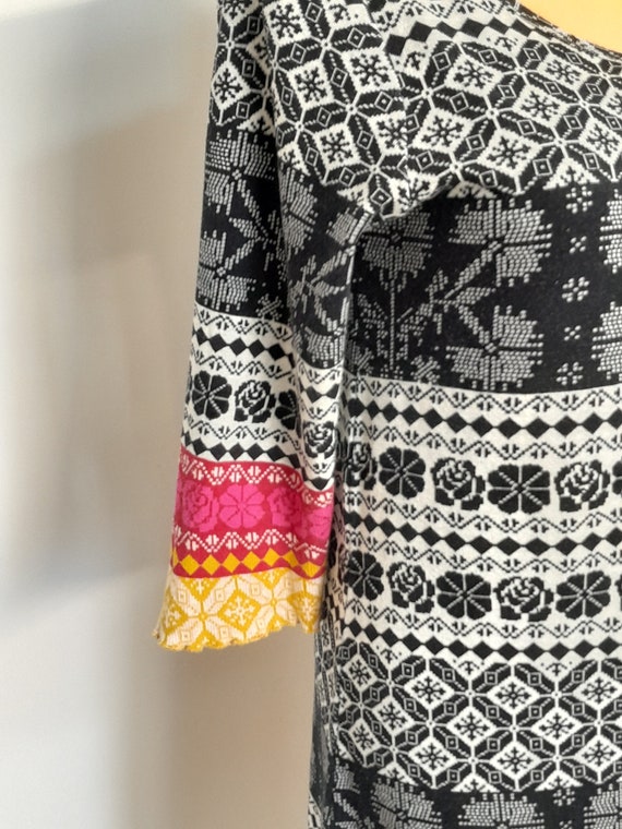 GUDRUN SJODEN jacquard knitted long dress. size S… - image 3