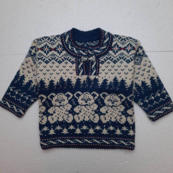 Scandinavian Wool Kids Pullover Sweater.