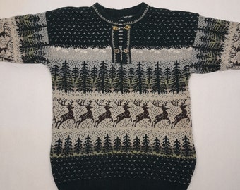 pull en laine vintage. Pull Fair Isle.