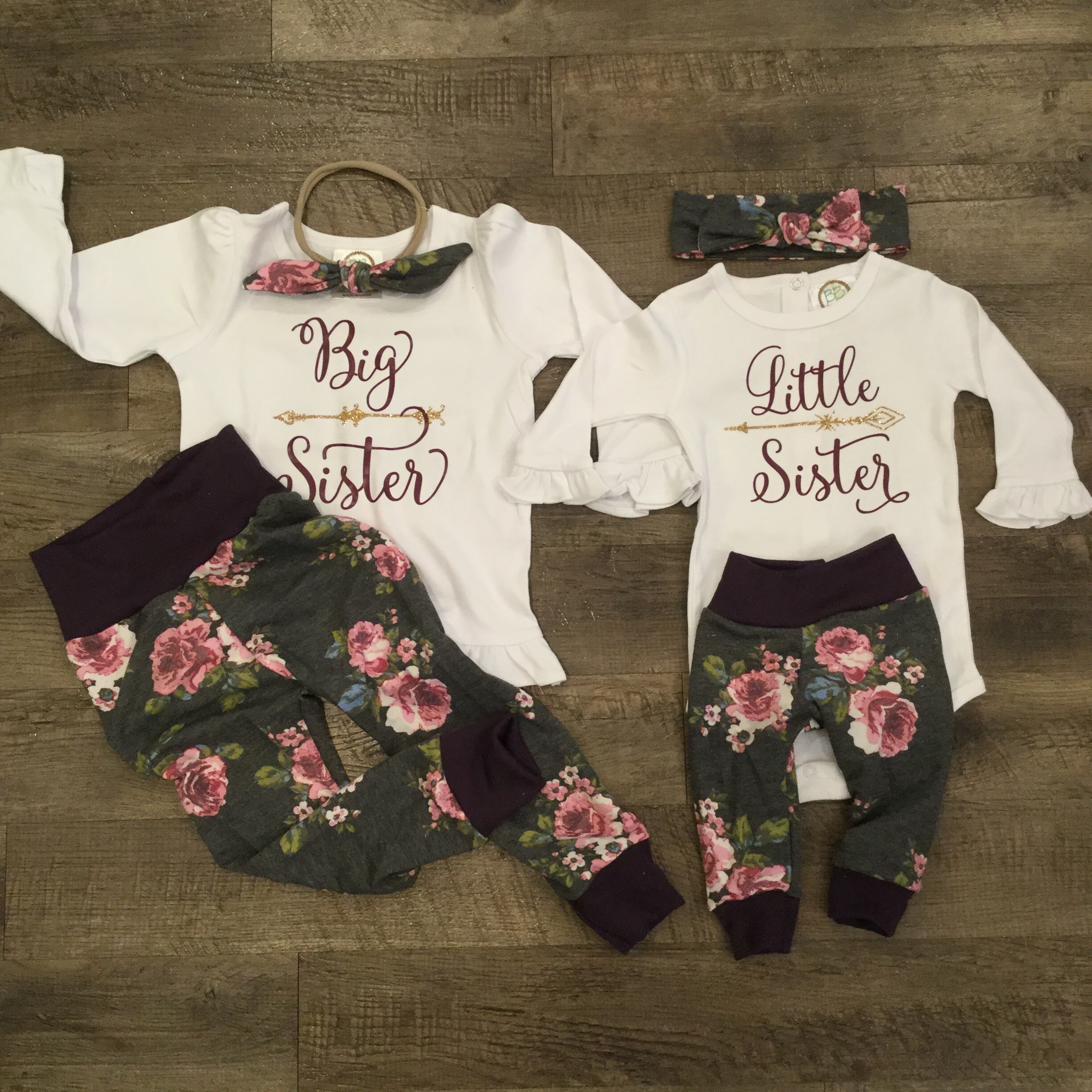 Matching Sibling Outfits Sibling dress Matching floral big Sister