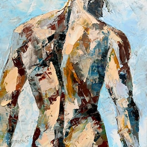 Gay Body Painting Male Original Art Men Abstract Wall Art Gay Wall Decor Gifts for Him Personalized Gifts by ArtProkopaloSv