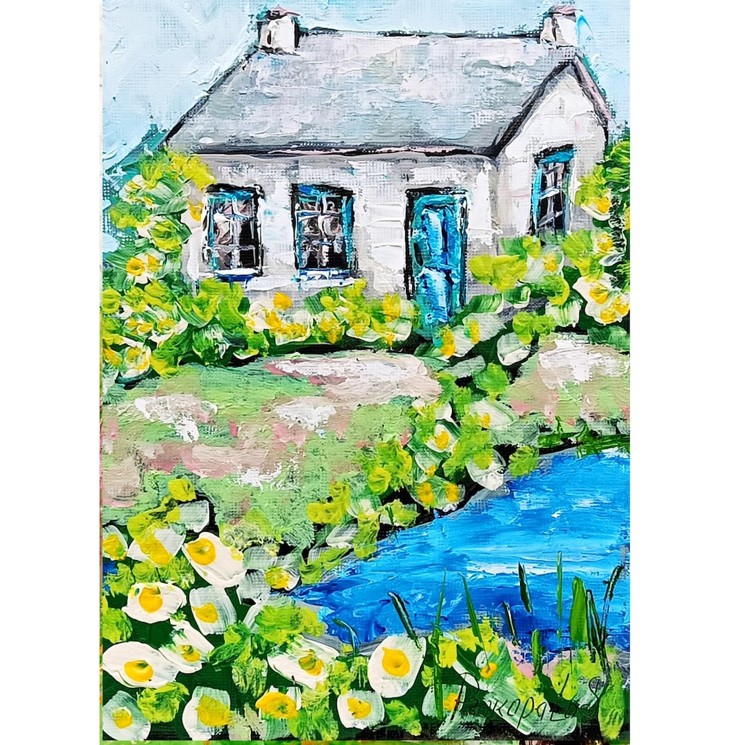 Ireland Painting Irish Cottage Original Art Landscape Impasto Oil ...