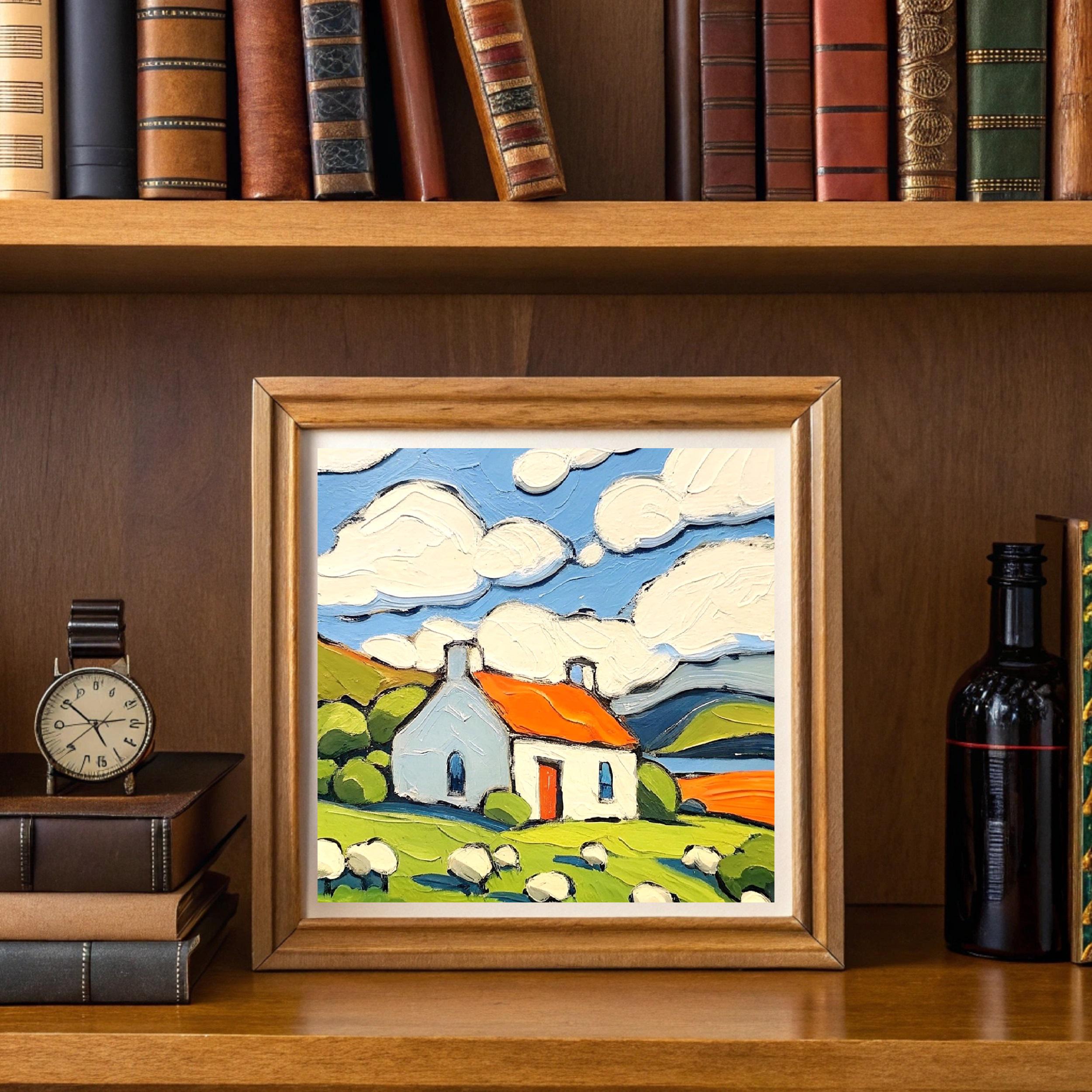 Irish Cottage Painting: Original Sheep Landscape Impasto Oil Painting ...