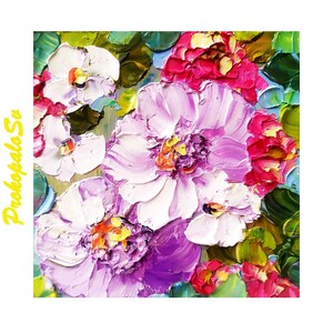 TamScottArt 6x6 Clay Floral Peony Bouquet Artwork, Off White main image 0