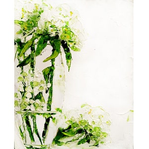 Hydrangea Impasto Oil Painting: Floral Blossoms Original Art (10x8)