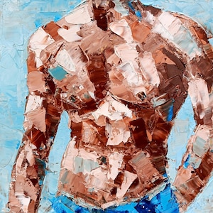 Gay Body Painting Male Original Art Men Abstract Wall Art Gay Wall Decor Gifts for Him Personalized Gifts by ArtProkopaloSv