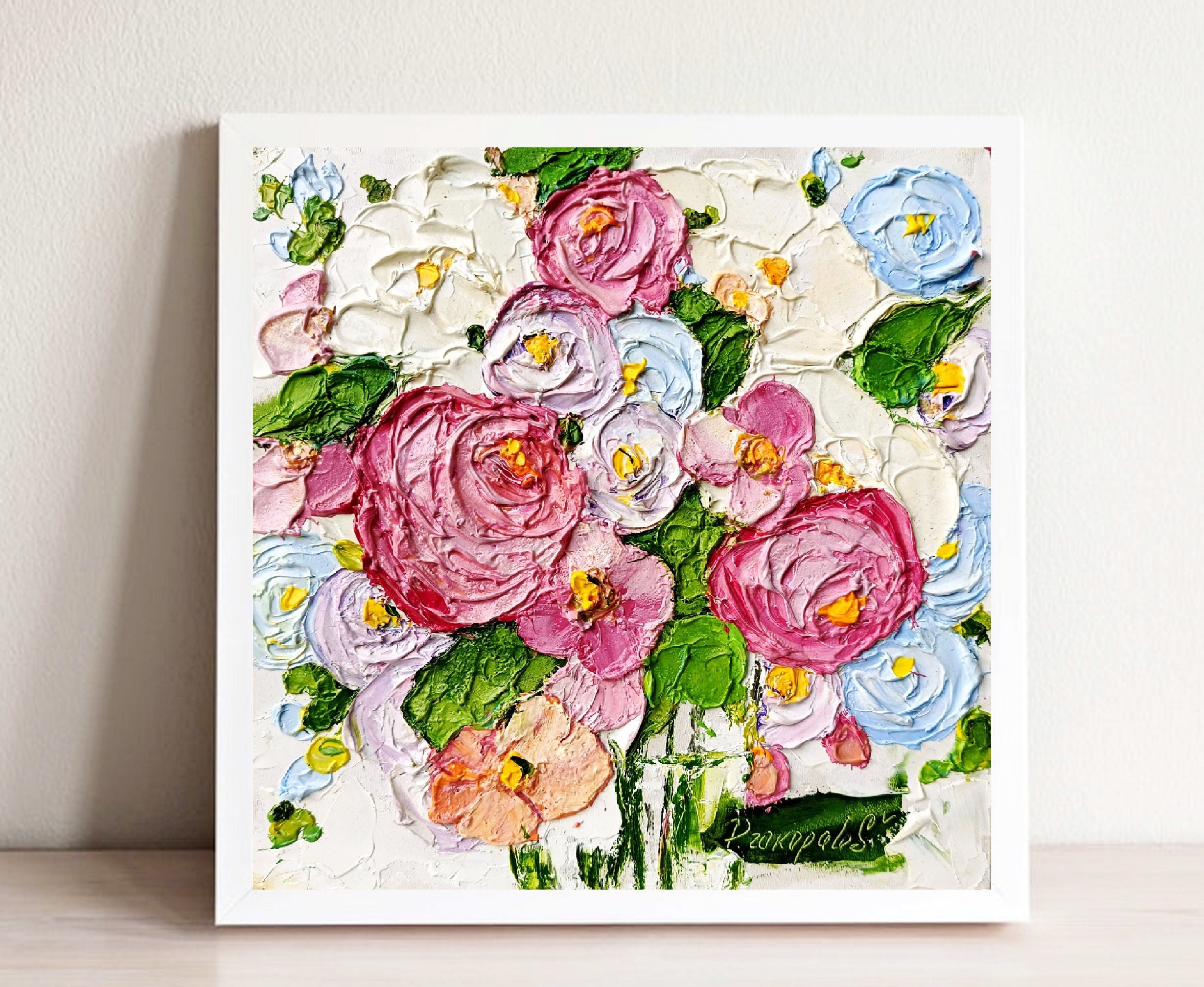 Hydrangea Painting Kandinsky Flowers Original Art Impasto