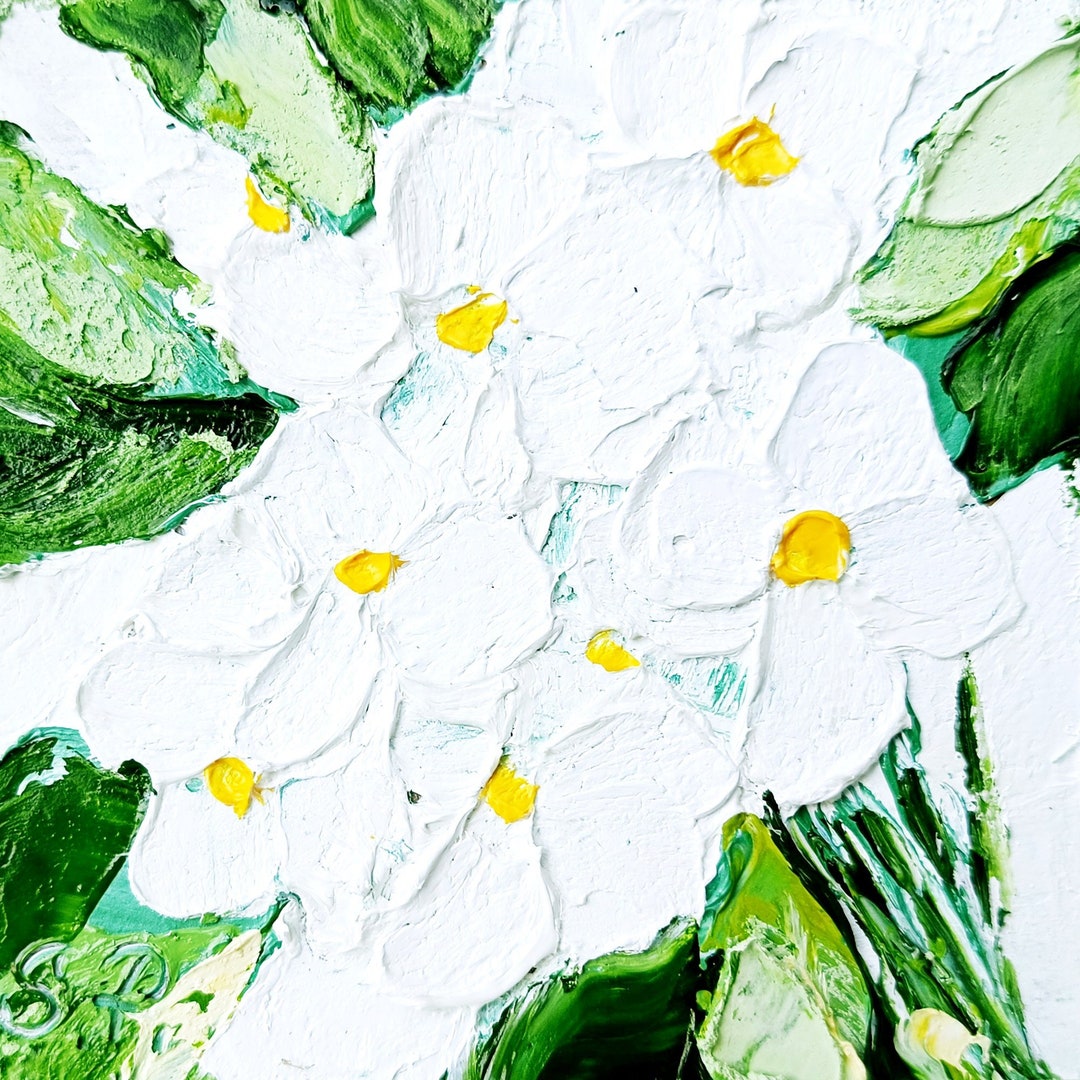 Hydrangea Painting Flower Original Art Impasto Oil Painting 4x4 ...