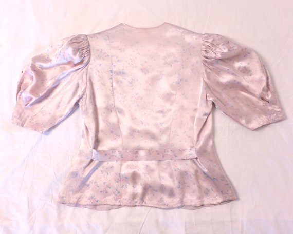 Vintage 1930s 30s Satin Blouse Shirt Top Soft Pas… - image 5