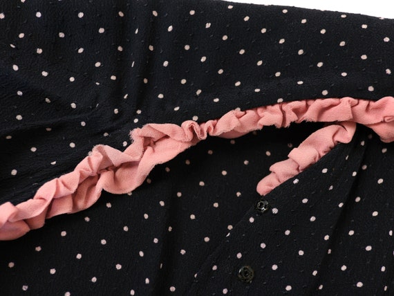 Vintage Late 1930s 30s Early 1940s 40s Black Pink… - image 8