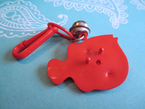 1980s Bell Charm Red Fish with Googly Eye, 80s Pl… - image 5