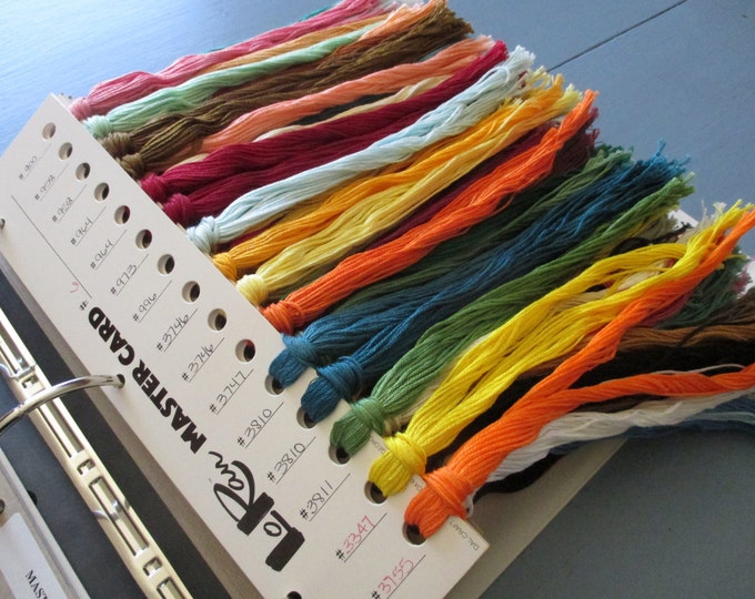 Vintage Embroidery Floss, Loran Thread, Huge Collection, Master Card Binder, 223 Colors, Crafts