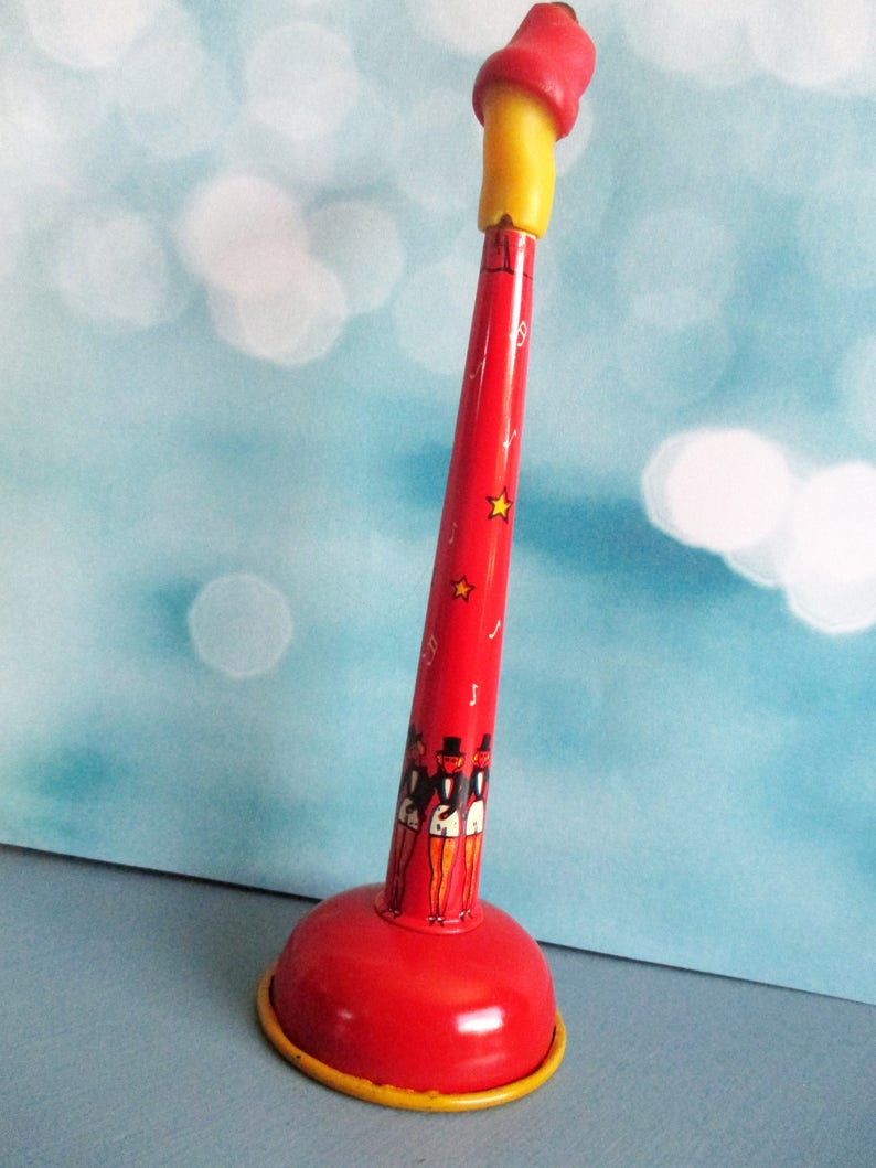 Vintage Tin Toy Horns Party Noisemakers Lithographed Metal Etsy