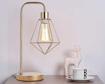 gold cage table lamp