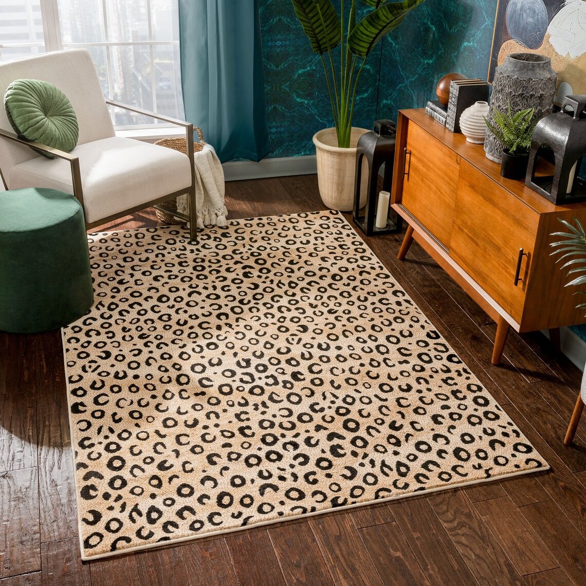 Fluffy Leopard Pattern Rug Comfy Carpet w/ Animal Printed Etsy