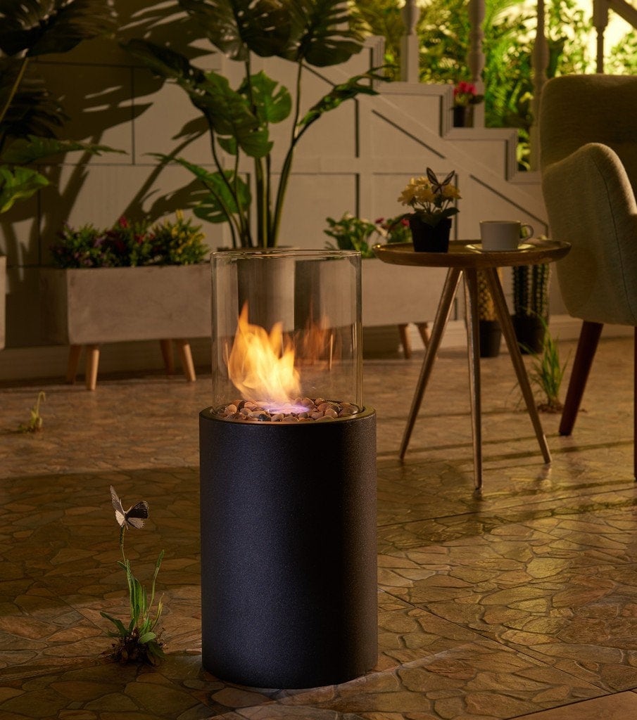 Black Portable Tabletop Fire Pit Large Modern Bio Ethanol Etsy