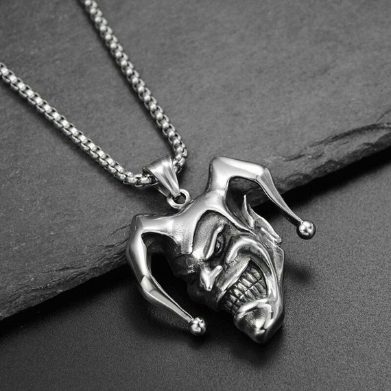 Mens Joker Necklace Eboy Jewelry Genuine 316L Steel Etsy
