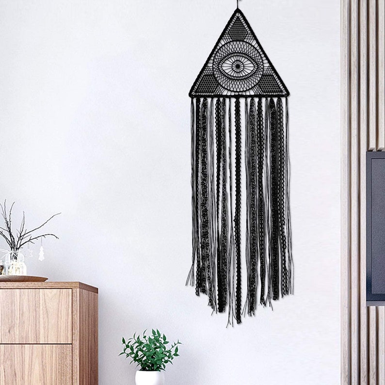 Dream Catcher Evil Eye Dream Catchers Pure Black Dream Catcher Etsy