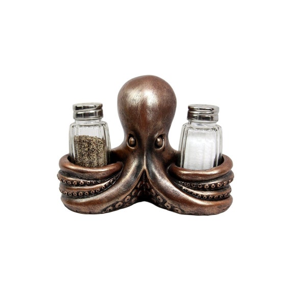 Nautical Octopus Salt Pepper Shakers Ocean Kitchen Decoration Etsy