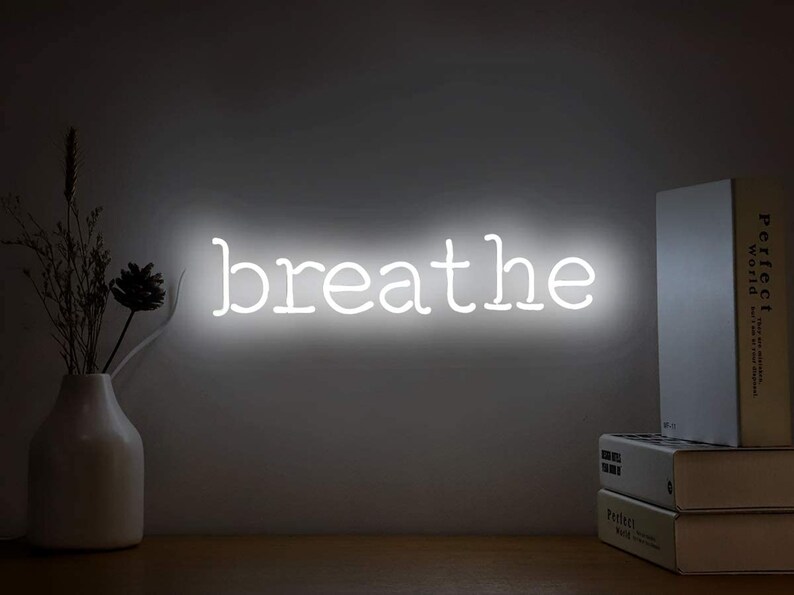 Breathe Neon Light Wall Bedroom Room Party Decor Yoga Studio | Etsy