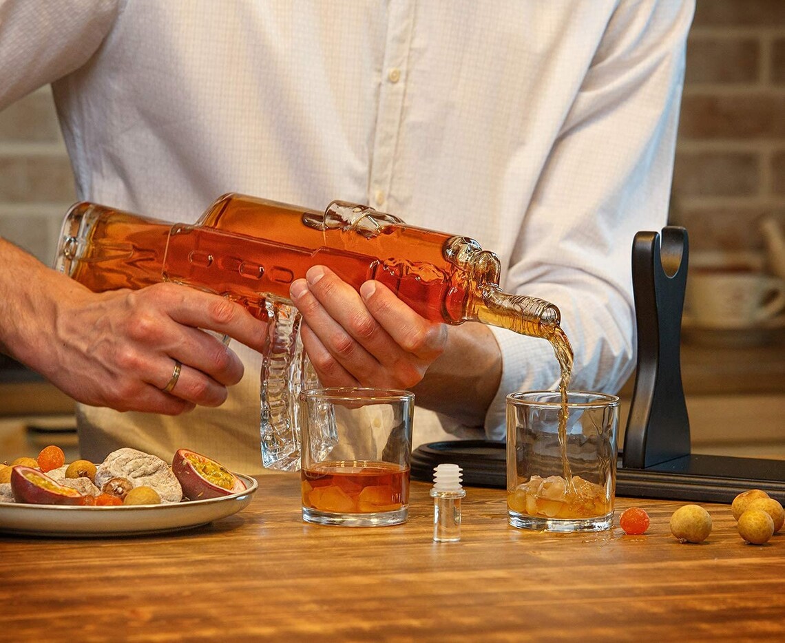 rifle gun whisky decanter