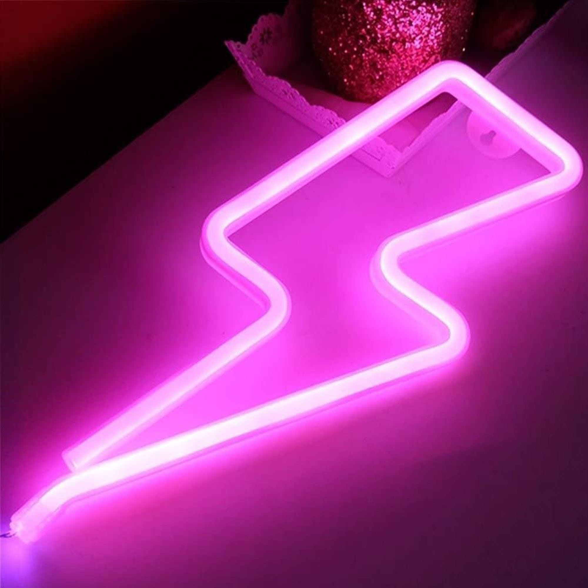Pink Lightning Bolt Neon Light Sign Wall Light Kids Room Bar | Etsy