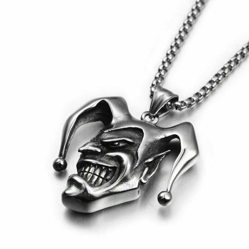 Mens Joker Necklace Eboy Jewelry Genuine 316L Steel Etsy