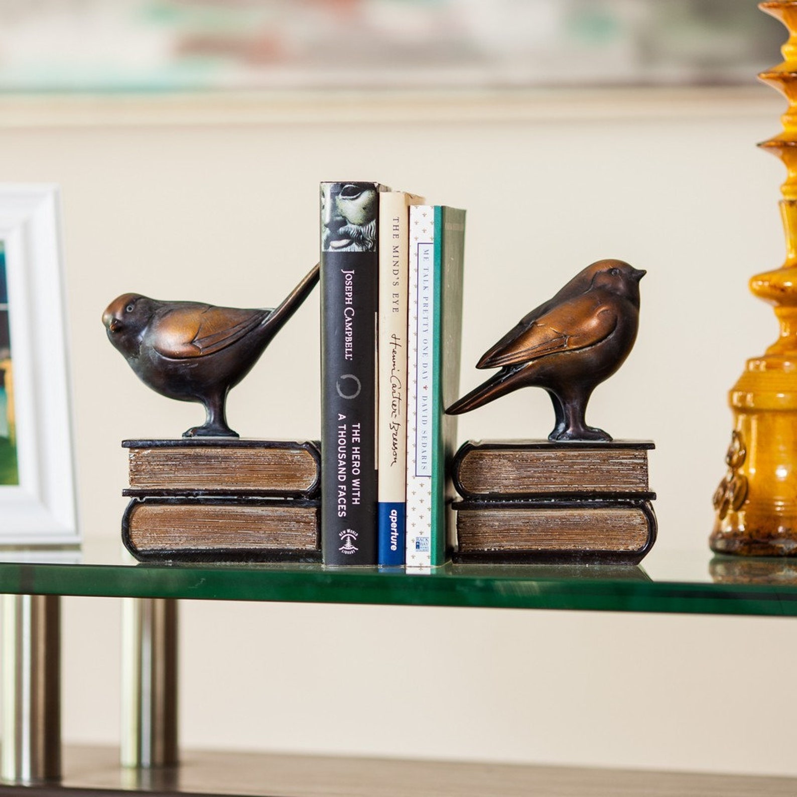 Set 2birds on Books Resin Bookends Owl Antique Bronze Etsy